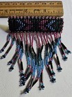 VINTAGE SOUTHWEST STYLE HAND BEADED GLASS HAIR BARRETTE WITH TASSELS  — photo 1