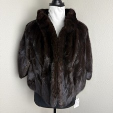 Excellent Medium Large Mink Fur Cape Wrap Stole Shawl Shrug 26