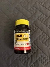 Mason Natural Fish Oil 1000 mg Omega-3 600 mg, 30 Softgels Expiration Date 08/26