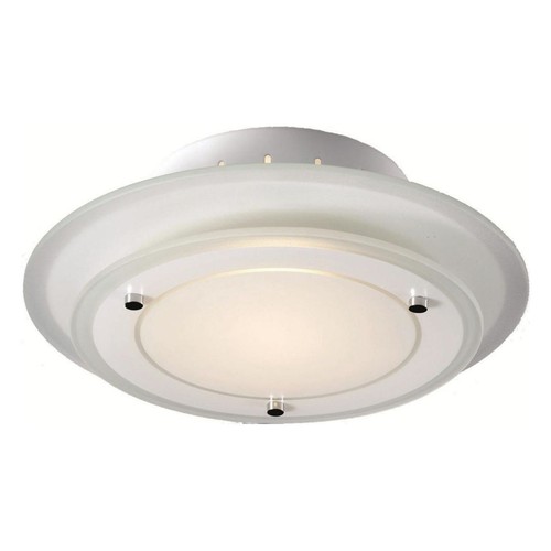 Lámpara De Techo Redonda Ø 22 Cm G9 Blanca 2700 K 690 Lm Vidrio Metal Pasillo