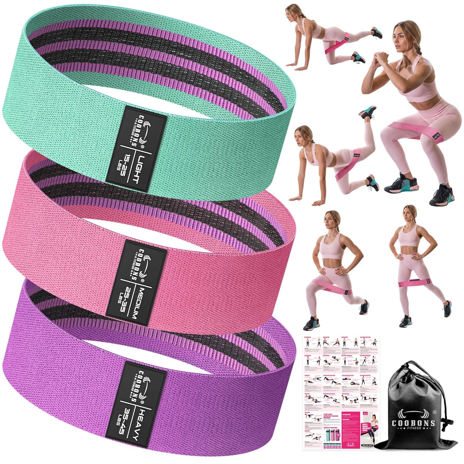 Fabric Resistance Bands Glute Leg Workout