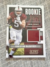2017 Score Rookie Jerseys Christian McCaffrey #14 Jersey Relic Card Stanford