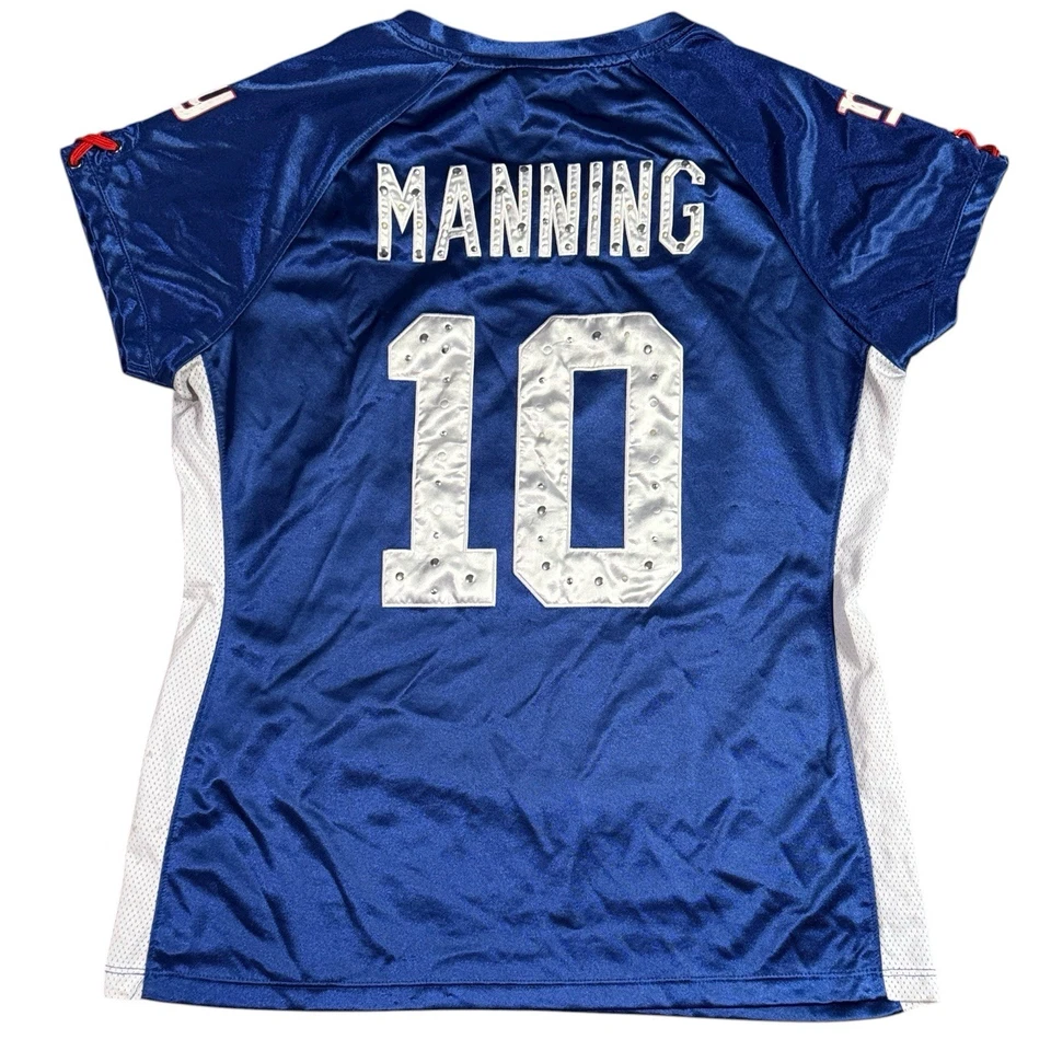Camiseta deportiva vintage Eli Manning #10 New York Giants deslumbrada para mujer M Foto 2 de 4