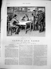 Original Old Antique Print Saddle Sabre News Bellaton WBill Smith Meal 1887