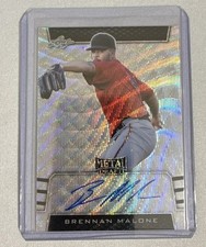 2020 Leaf Metal Draft - Flashback Base Autographs Brennan Malone #BA-BM1 Silver