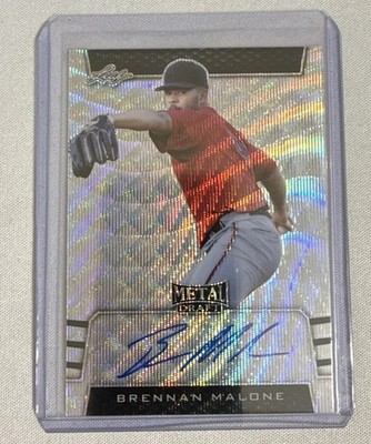 2020 Leaf Metal Draft - Flashback Base Autographs Brennan Malone #BA-BM1 Silver