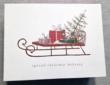 12 C.R. Gibson Christmas Cards and Envelopes in Reusable Storage Box