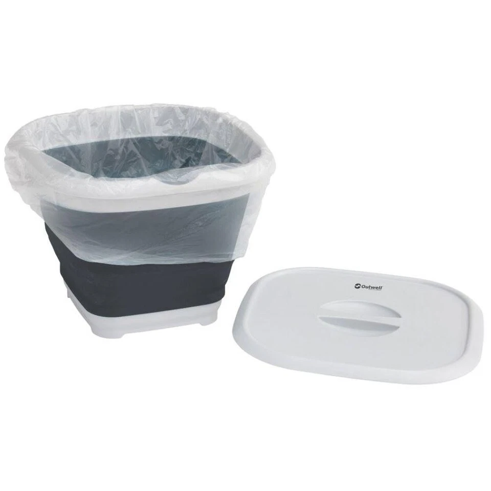 Foldable Flat-Packed Camping Bucket - Outwell Collaps Bucket Square w/lid - Image 4 of 4