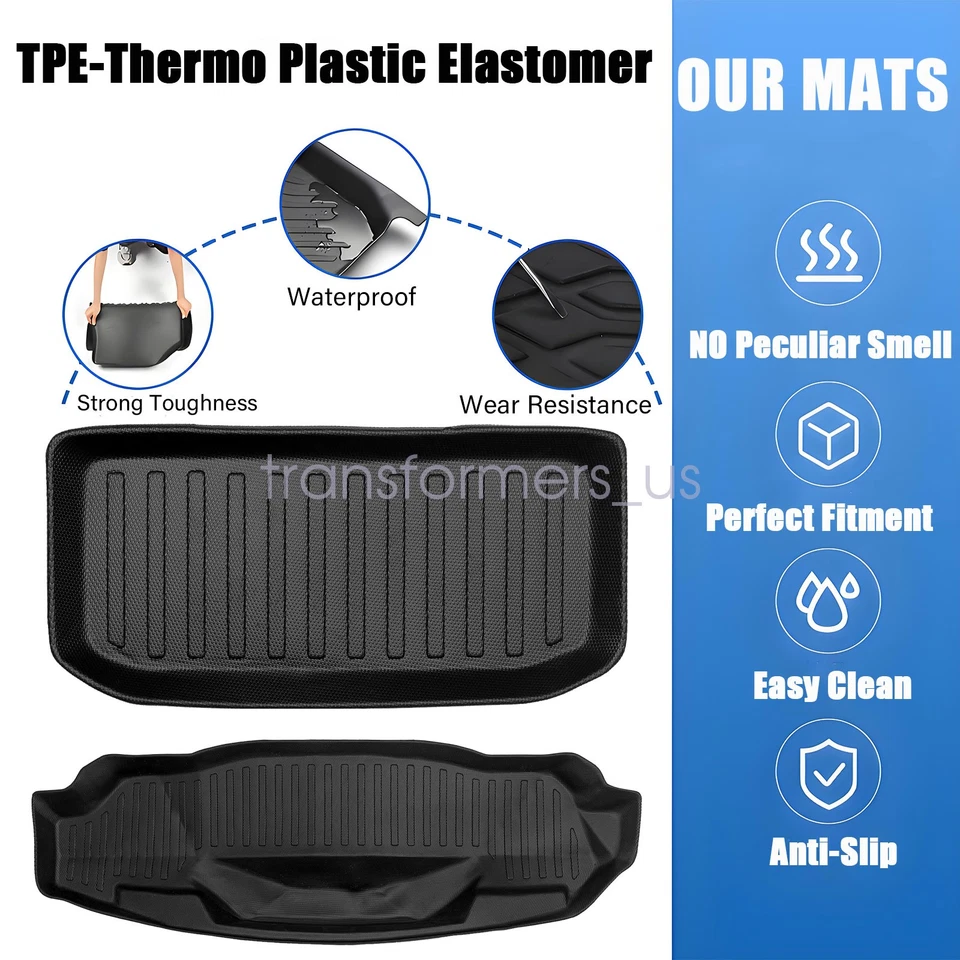 Para Chevrolet Corvette C8 Z06 Z51 2020-2025 TPE alfombrilla de maletero delantera y trasera revestimiento de carga Foto 3 de 4