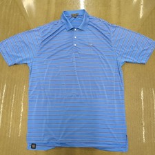 Peter Millar Polo XXL Mens Blue Striped Summe...