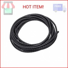 Lystaii 5.5 Yards Genuine Leather Cord 4mm Round Braided Bolo Leather Cord Strip