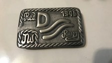 John Wayne JW INITIALS PEWTER/gray Red River D Belt Buckle 1946 Movie Western