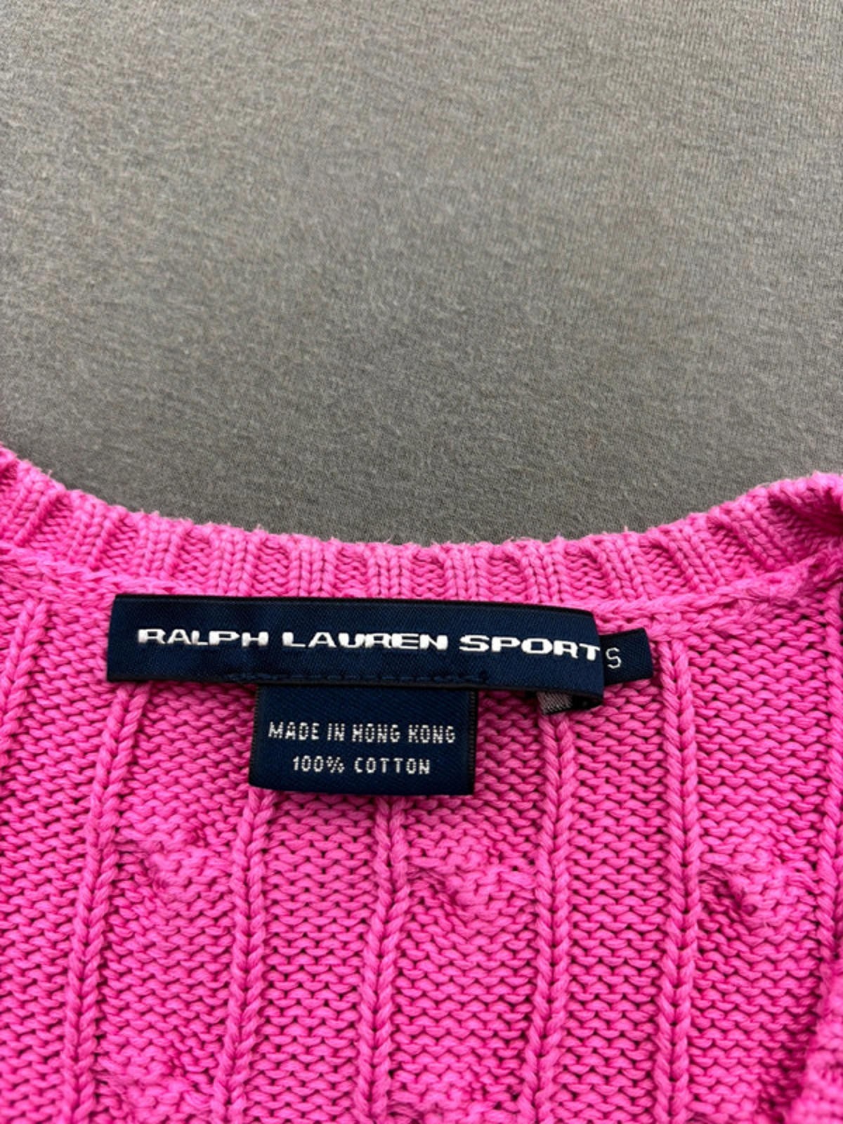 Women's Pink Ralph Lauren Cable Knit Jumper Size Small image 3