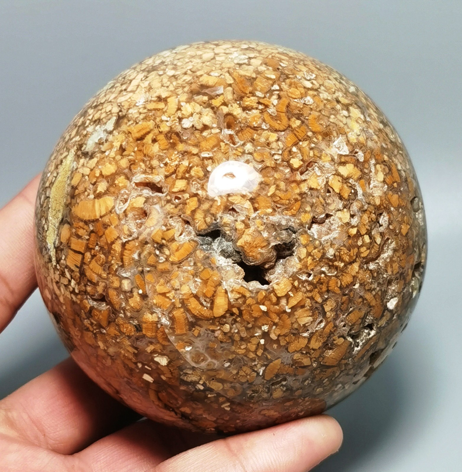 Natural Raw OCEAN JASPER QUARTZ Geode CRYSTAL Sphere Ball HEALING