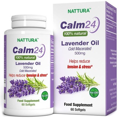 500mg Lavender Oil Softgels  60 Count  Natural Stress Relief & Calm