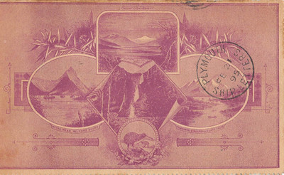 AK NEUSEELAND SEHENSWÜRDIGKEITEN MEHRFACHANSICHT um 1895 ( HOFKARTE )