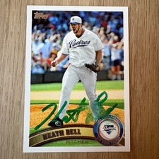 2011 Topps Heath Bell San Diego Padres #178 In Person Auto Smudging*