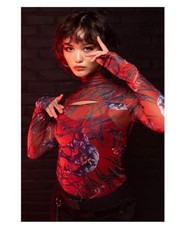 NWT Her Universe Marvel Venom Mesh Cutout Long Sleeve Top 2X