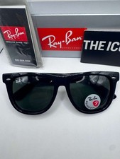Ray-Ban RB2140 Original Wayfarer Polarized Sunglasses Black Frame Green Lens