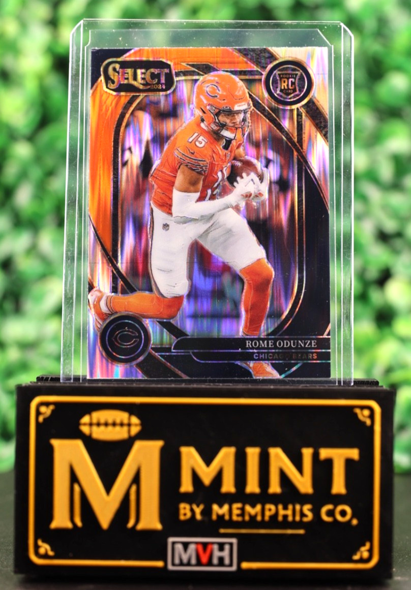 Rome Odunze 2024 Select Club Black & Orange Shock Prizm RC Bears Color Match!
