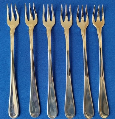 6 x Oneida USA Satin Flight Stainless 18/8 Seafood Forks 6 