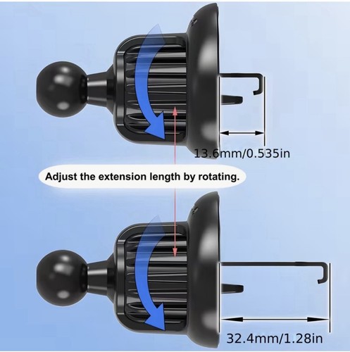 Universal Lüftungsgitter Handyhalter, 360° Drehung, Schnellverschluss, automatische Sperre, schwarz... - Bild 6 von 7
