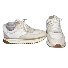 Madewell MWL Kickoff Trainer Sneakers Leather in Antique Cream Multi Size 9