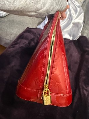 Louis Vuitton Alma Handbag PM Red Leather