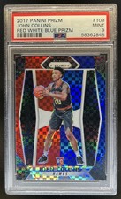 2017-18 Panini Prizm John Collins RC Prizm Red White and Blue #109 Hawks PSA 9
