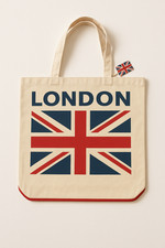 London Tote Bag with Union Jack Printed on Both Sides - British Flag Design