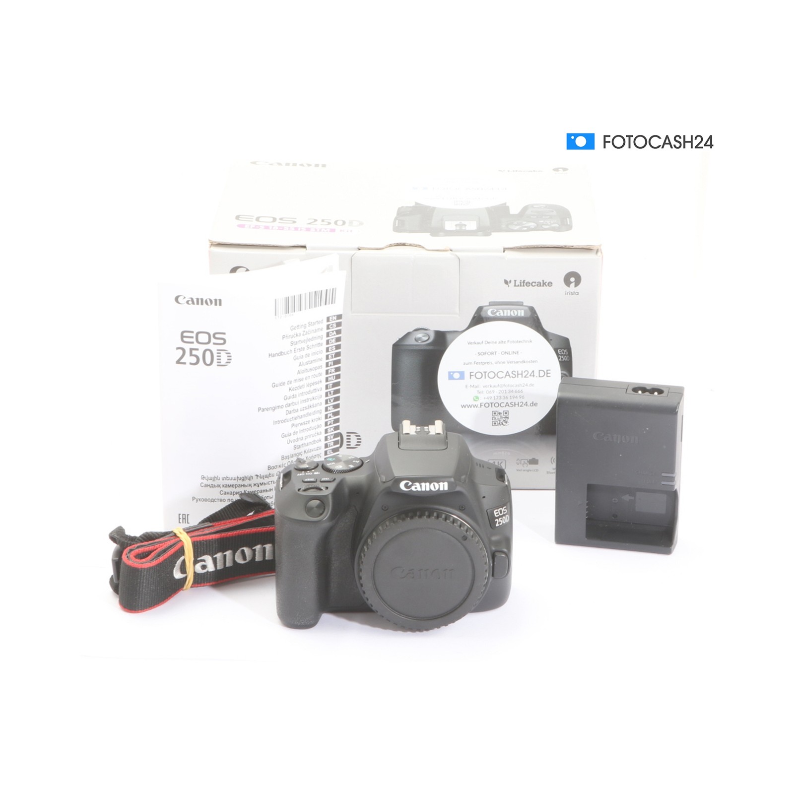 Canon EOS 250D DSLR Camera + Defect (288420) Black 24.1MP