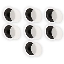 Theater Solutions TS80C Flush Mount Speakers with 8" Woofers Ceiling 7 Pack