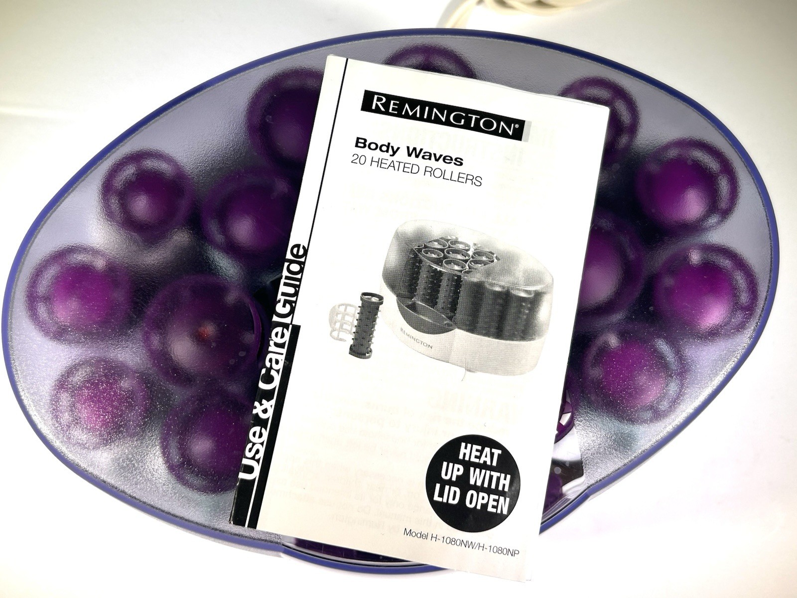 Remington Body Waves H-1080NW 20 Hot Roller Hair Curler Purple W/ Clips • Tested