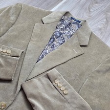 Ralph Lauren Corduroy Blazer Sport Coat Tan Paisley Lining Mens Dillard's Khaki