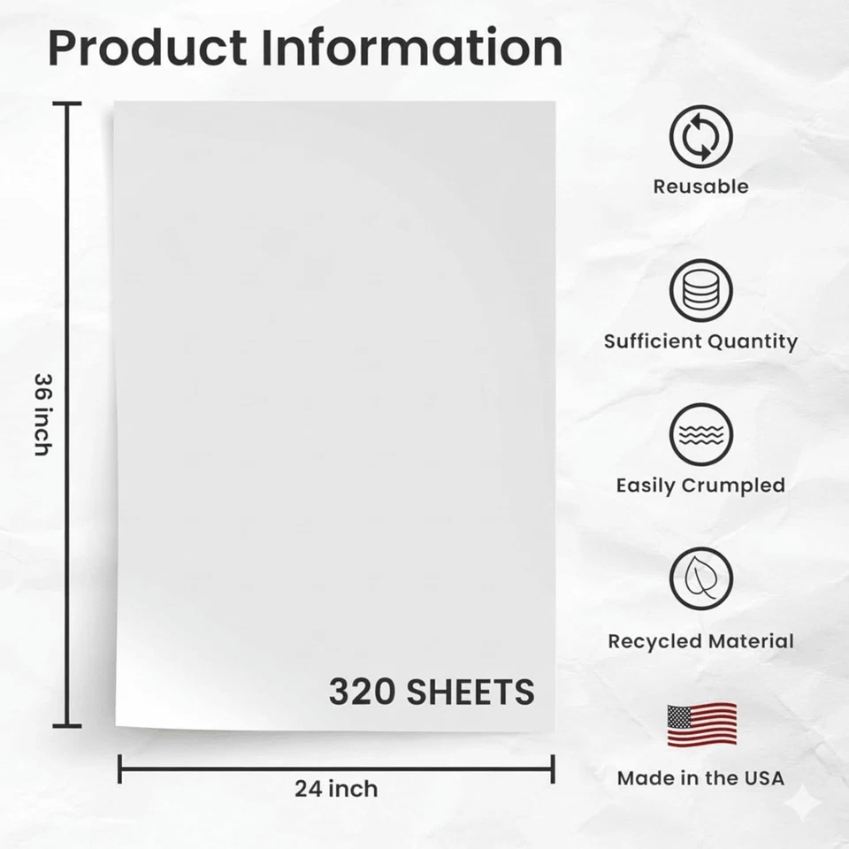 320 Newsprint Packing Paper Sheets 24x36 | Moving Supplies - Image 4 of 4