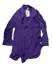 NWT Women's Purple LANDS END Roll Sleeve Tunic Swim Cover Up Size XS/S