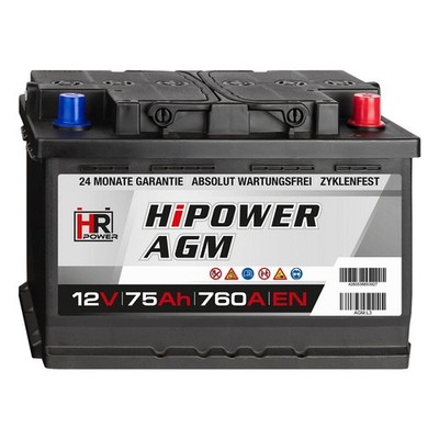 AGM 75Ah Autobatterie 12V Start-Stop Starterbatterie 570901076