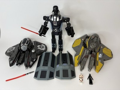 Transformers Star Wars Crossover LOT Darth Vader Pilot Hasbro Not Complete Parts