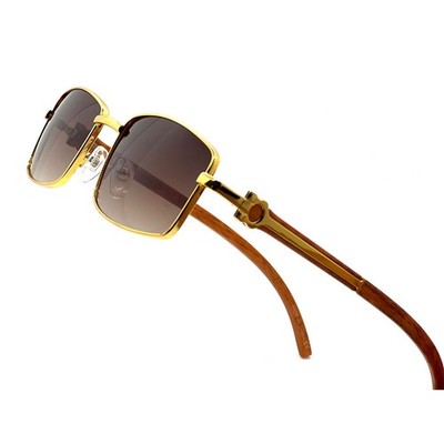 Mens Gold Sunglasses Square Frame Classic Stylish Sun Protection UV400 Hip Hop