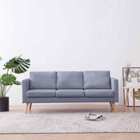 Sofa 3-Sitzer Stoff Hellgrau