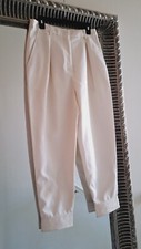 TIBI Sculpted Polyester Trousers Pants In Ivory Cream Sz 8 Org 395