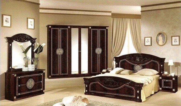Katia Italian Bedroom Set With 4 Door Wardrobe In High Gloss