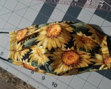 Yellow Sunflowers, fall, Washable/ Reusable Handmade Cotton Face Mask 3 layers