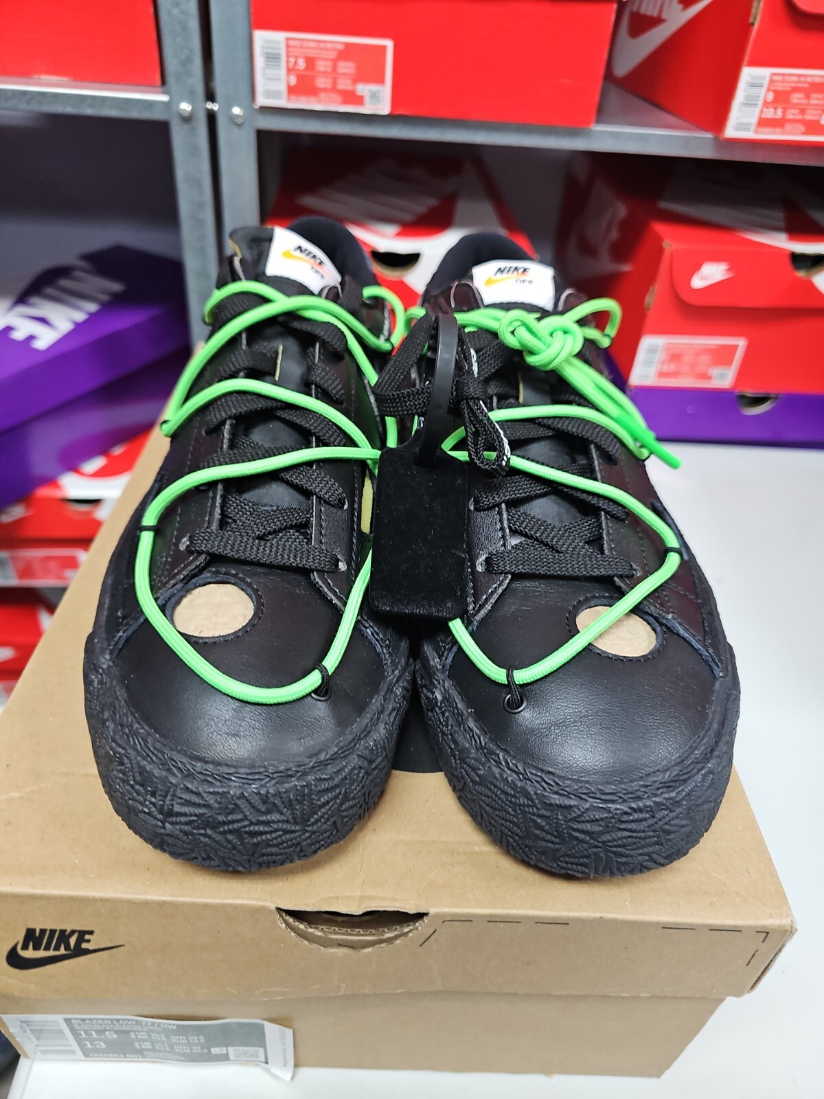 OFF WHITE X NIKE Nike Blazer Low x Off White"" NERO NERO VERDE ELETTRICO"" 2022 NUOVO IN MANO