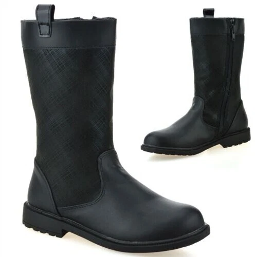 Kids black deals biker boots