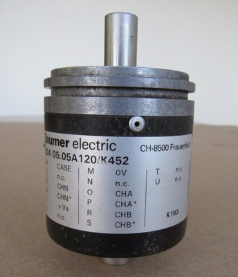 BAUMER ELECTRIC CH-8500 INCREMENTAL SHAFT ENCODER BDA 05.05A 120/K452 SWISS MADE