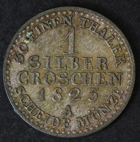 PRUSSIA 1 Groschen 1825 A - Silver 0.222 - Friedrich Wilhelm III. - VF - 418