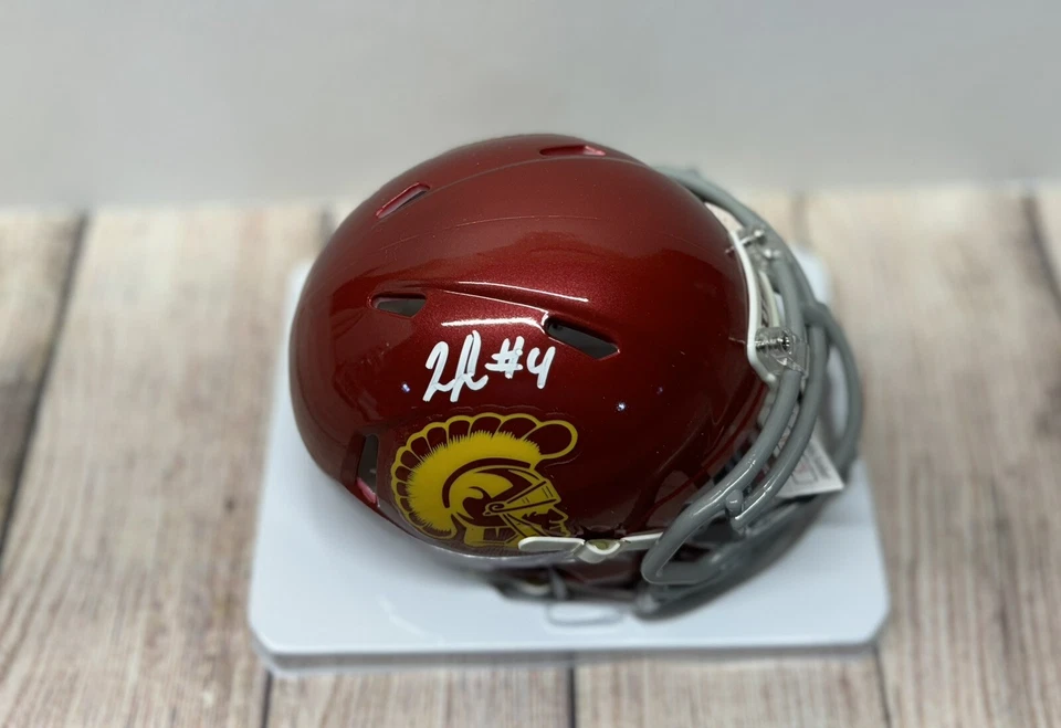 USC TROJANS JO’QUAVIOUS “WOODY” MARKS  SIGNED MIN HELMET JSA COA - Image 2 of 4