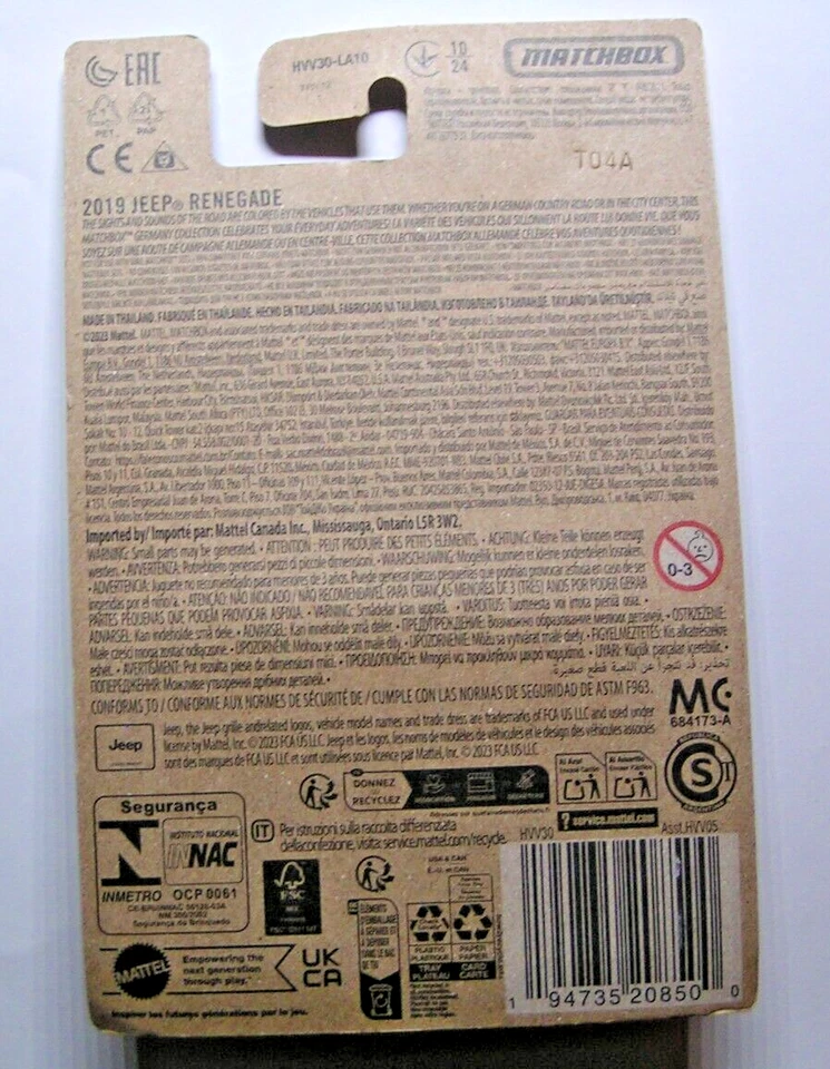 Matchbox - 2019 Jeep Renegade - 10/24 - Strade Europee 2024 - HVV30 - Immagine 2 di 2
