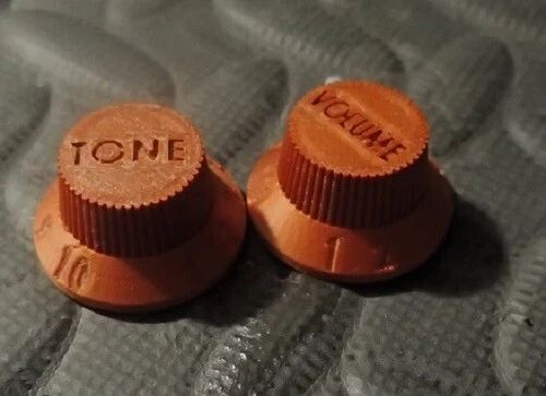 6mm Shaft Custom Guitar Knob Set Volume & Tone Metallic 3D printed Fender Gibson
